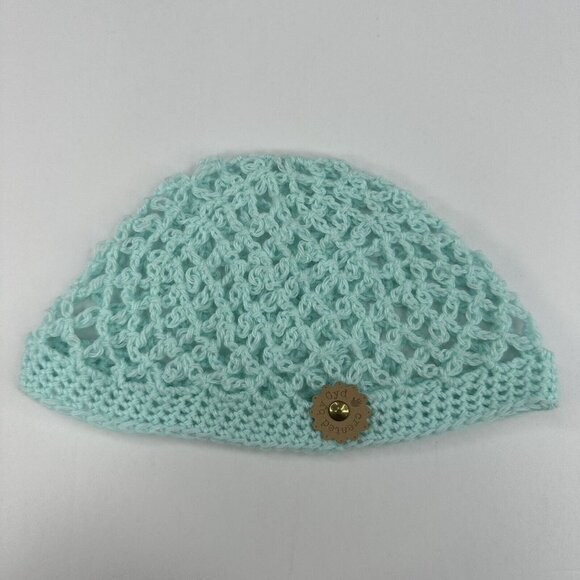 Handmade New Open‎ Weave Fishnet Aunt Lynda\'s Ocean Cotton Knit Beanie- XS/S main image 10